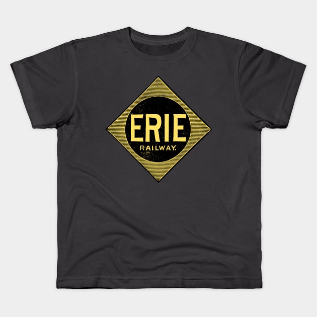 Rustic 1891 Erie Railway Logo Kids T-Shirt by MatchbookGraphics